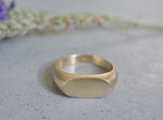טבעת חותם אובלית - זהב 14K