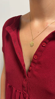 תליון חמסה משובץ זהב 14K