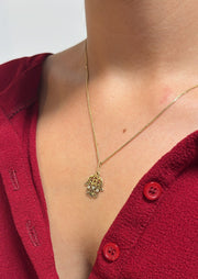 תליון חמסה משובץ זהב 14K