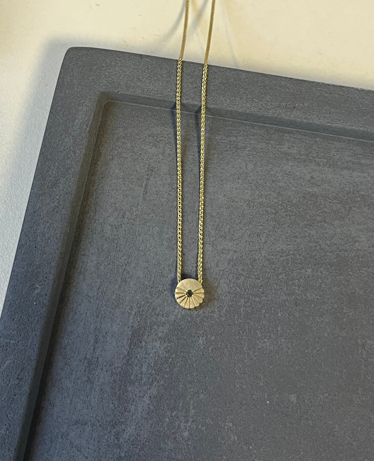 שרשרת SUNRISE  בשיבוץ יהלום שחור - זהב 14k