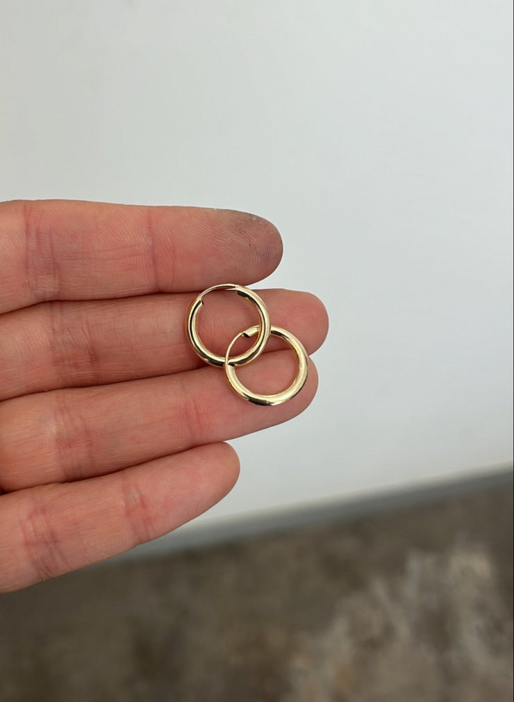 עגילי חישוק זהב 14K