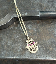 תליון חמסה משובץ זהב 14K