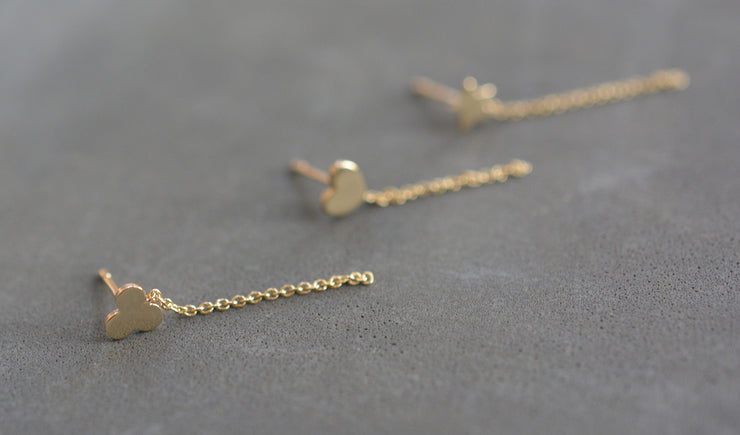 תילתן\לב\כוכב צמוד ושרשרת - זהב 14K