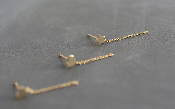 תילתן\לב\כוכב צמוד ושרשרת - זהב 14K