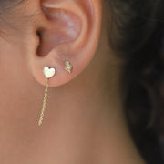 תילתן\לב\כוכב צמוד ושרשרת - זהב 14K