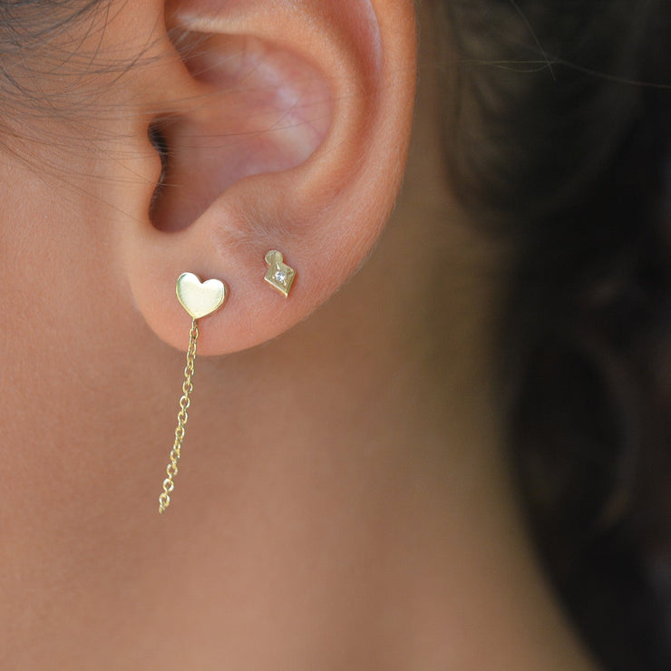 תילתן\לב\כוכב צמוד ושרשרת - זהב 14K