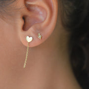 עגיל צמוד יהלי זהב 14K משובץ יהלום