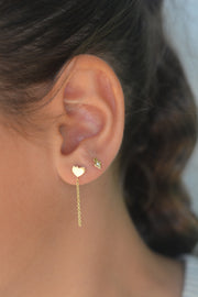 תילתן\לב\כוכב צמוד ושרשרת - זהב 14K