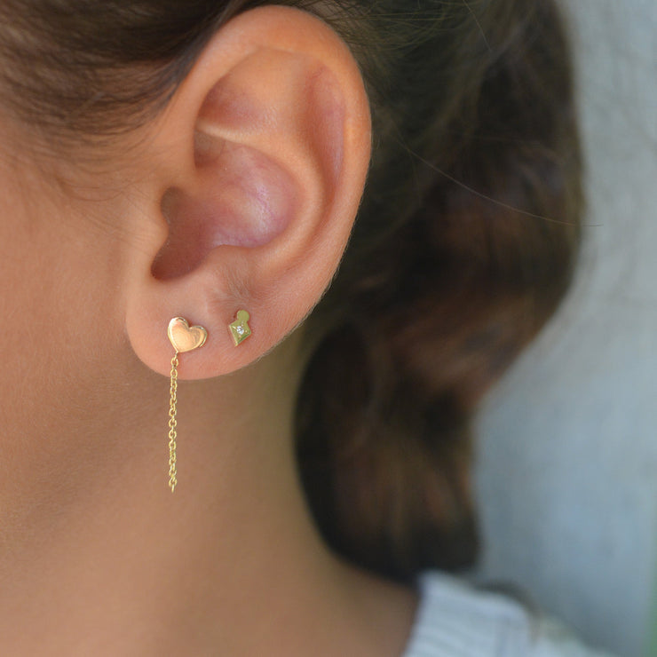 עגיל צמוד יהלי זהב 14K משובץ יהלום