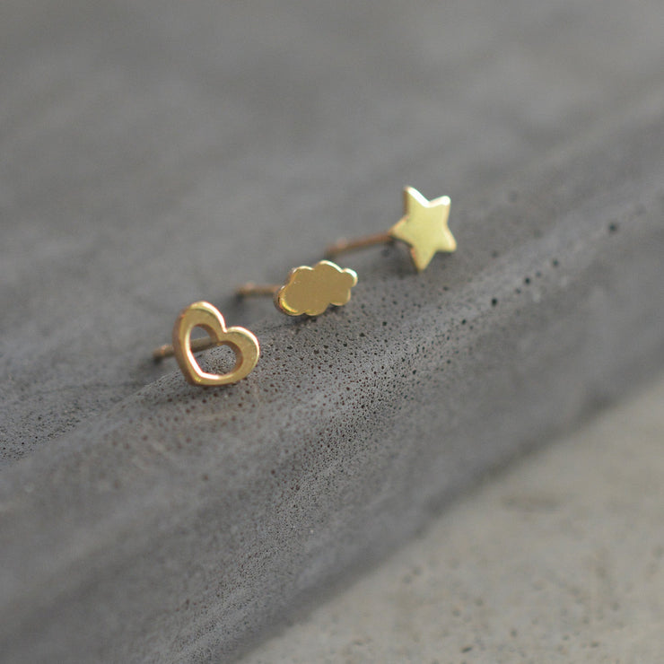 ענן\לב\כוכב צמוד - זהב 14K