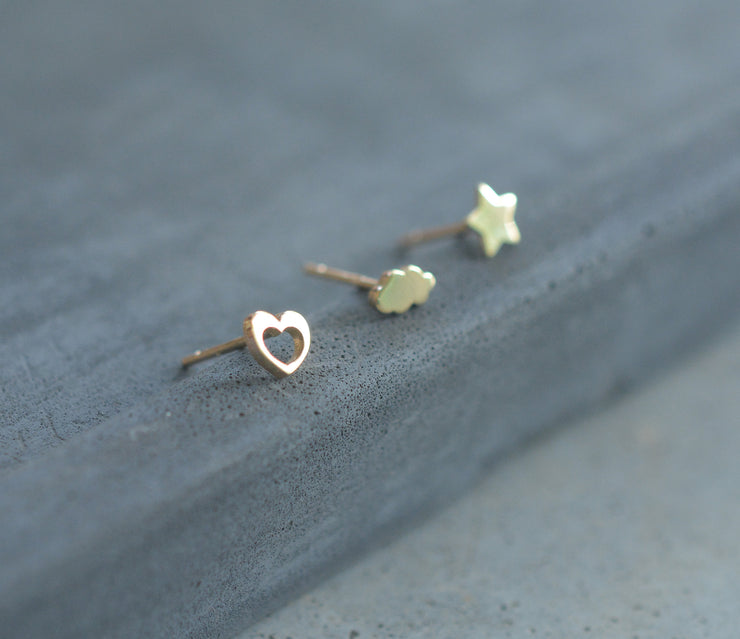 ענן\לב\כוכב צמוד - זהב 14K