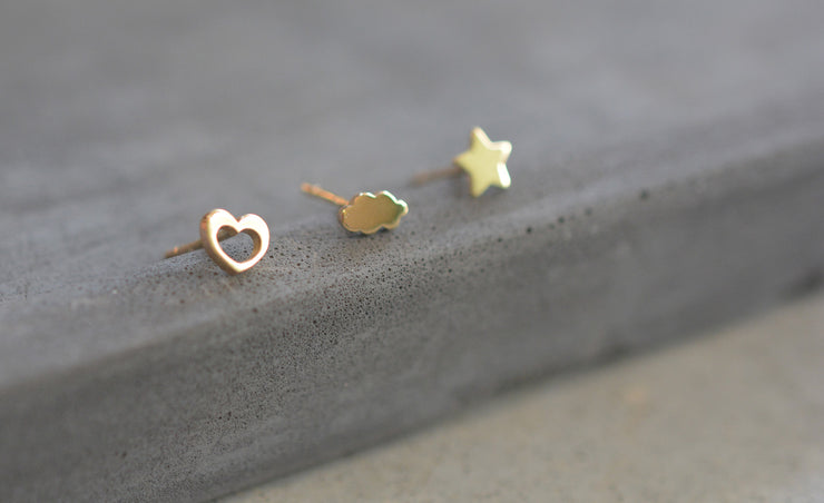 ענן\לב\כוכב צמוד - זהב 14K