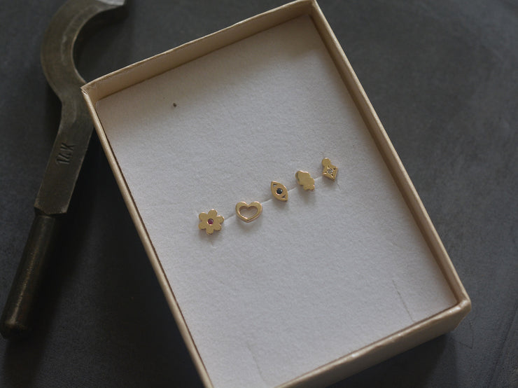 ענן\לב\כוכב צמוד - זהב 14K