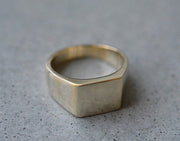 טבעת חותם מרובעת זהב 14k